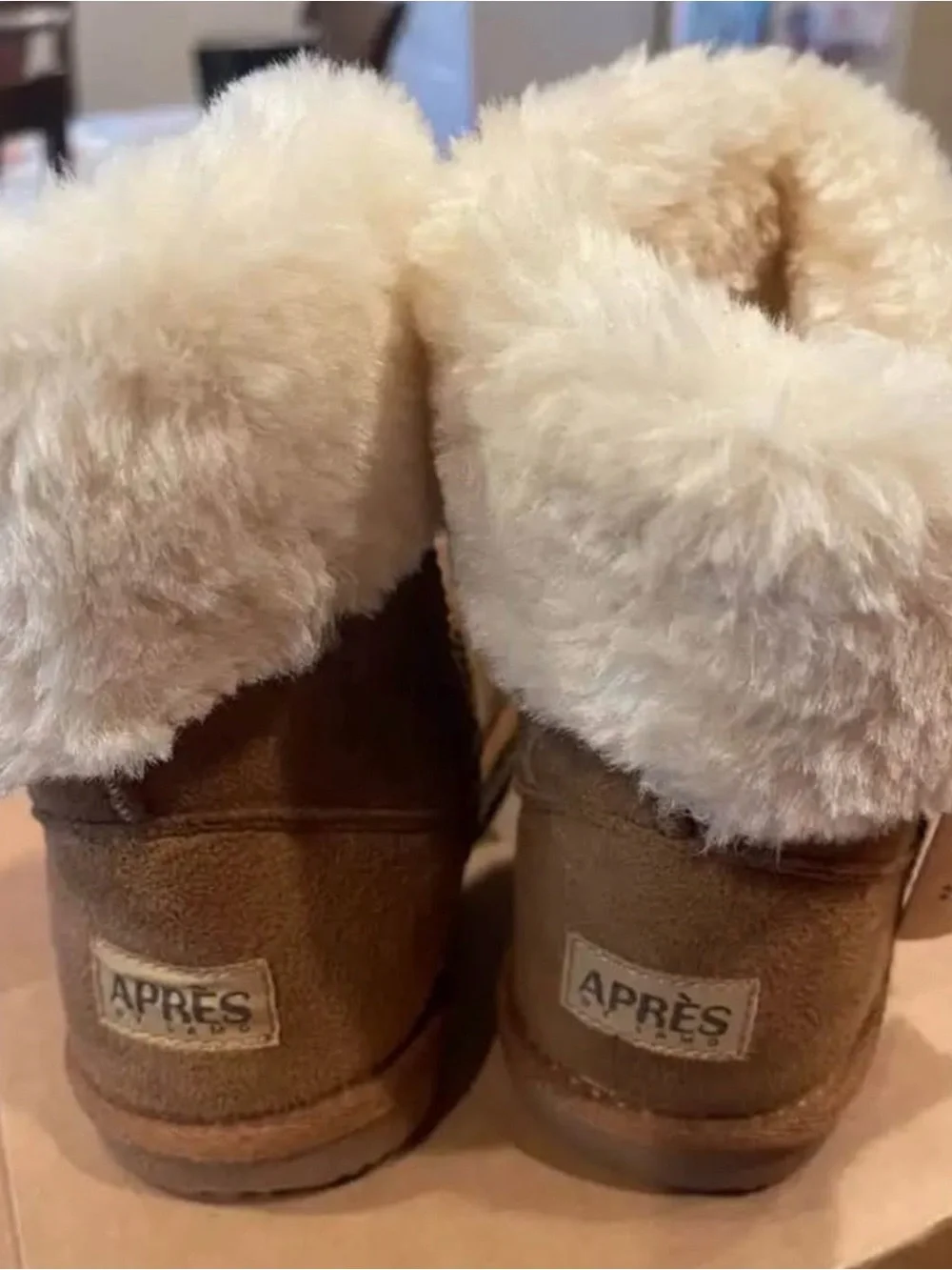Lamo Kids Chestnut Suede Faux Fur Tassel Ankle Boots